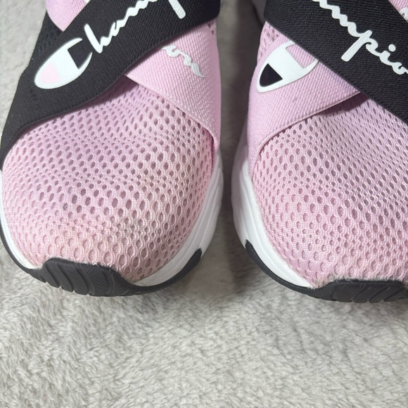 Champion Hyper C (GS) Girls Size 6.5 Y Black Pink No Tie Slip On Sneakers Mesh - Picture 5 of 8